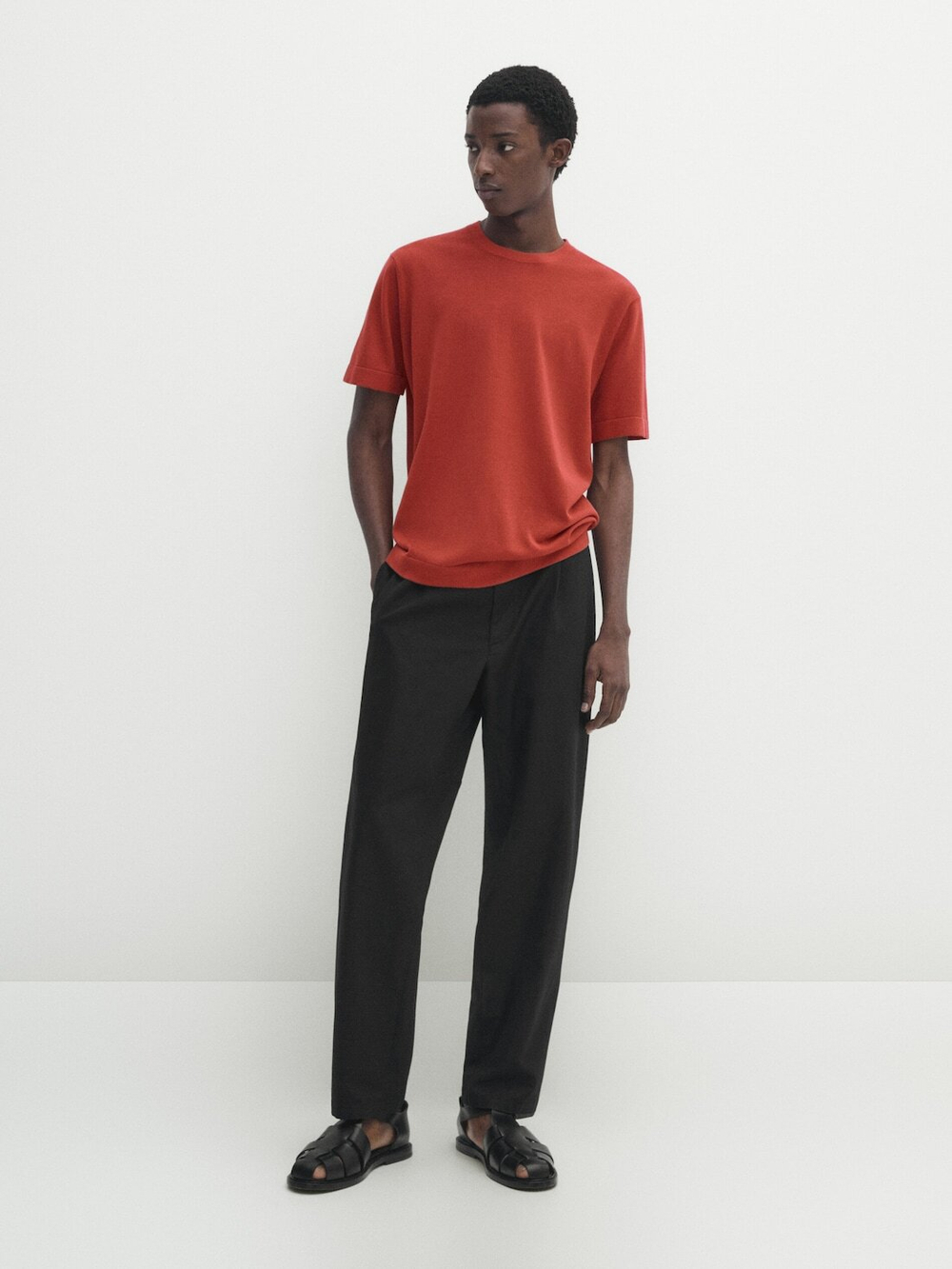 Massimo Dutti Футболка из 100% хлопка, коралловый