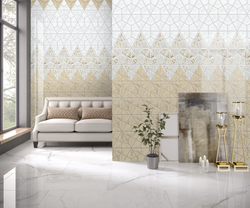 Панель ПВХ фотопечать с глиттером Жозефина золото 2700х250мм