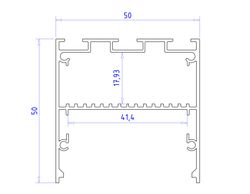 Ambrella Алюминиевый профиль накладной/подвесной "Profile System" 50*50 для светодиодной ленты до 41,4мм Profile System GP3100AL