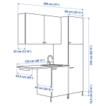 Комбинация для ванной - IKEA ENHET, 180х63.5х222.5 см, белый, ЭНХЕТ ИКЕА