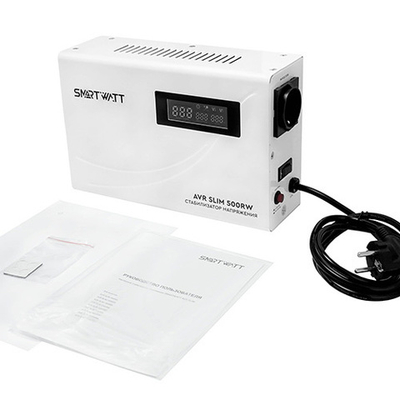 Настенный, стабилизатор напряжения SMARTWATT AVR SLIM 500RW 500VA, 0.5 кВт