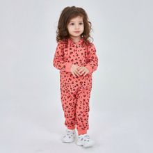 Персиковый комбинезон для девочки из футера KOGANKIDS