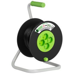 Удлинитель силовой ЭРА GREEN LINE KAT-2x1.5-40m Greenline на катушке пластик 4 розетки без заземления 40м ПВС 2x1.5мм2