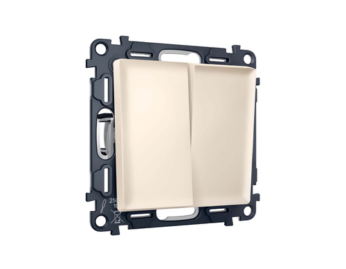 MA323030 Комплект механизма 2-клавишного перекрестного выключателя 10A-250V ALFA Бежевый матовый QUANT (AP3230, VM125)