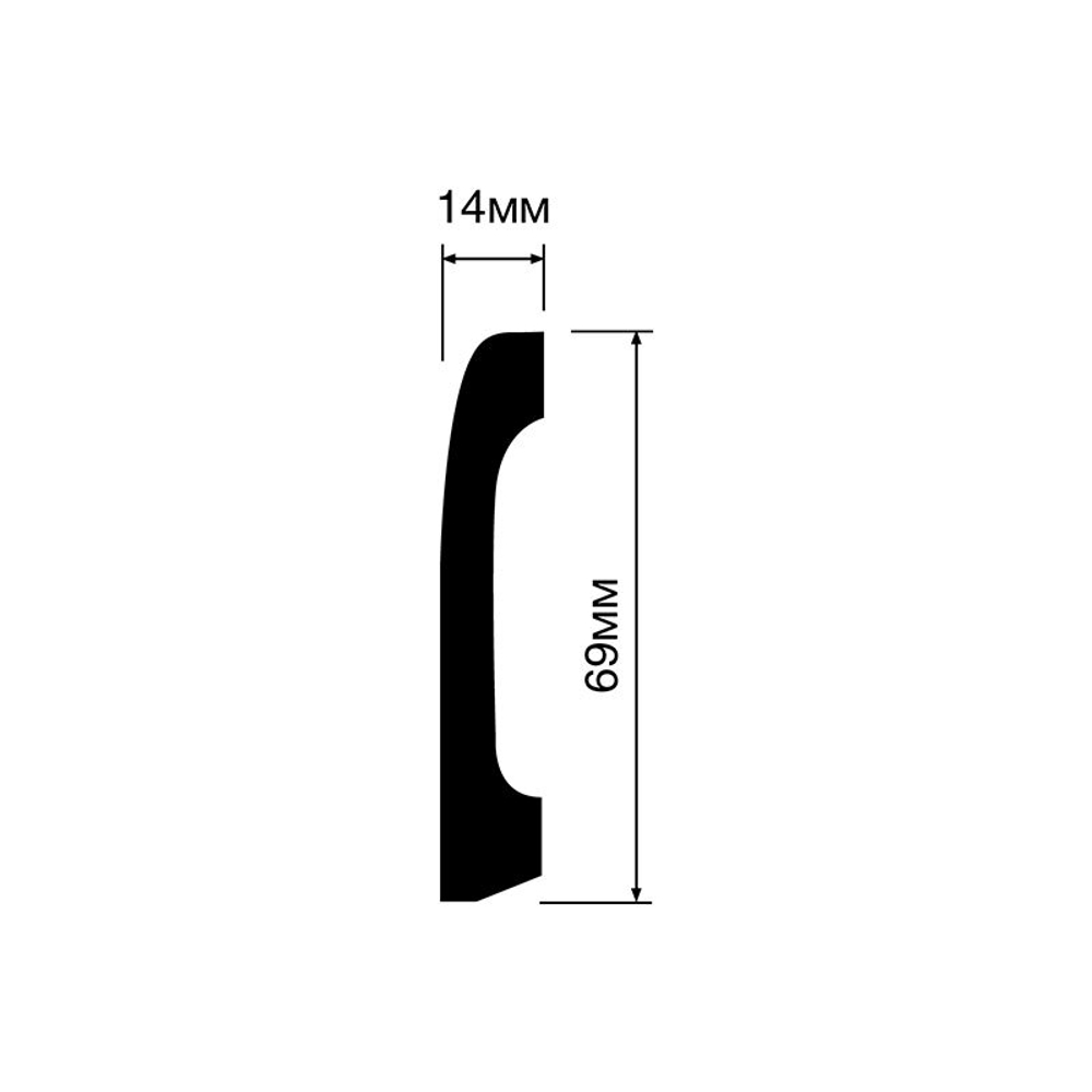 Плинтус напольный Hi WOOD B70V2 (69*14*2000мм)