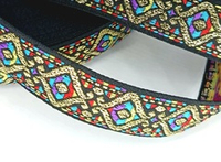 Тесьма Жаккард с люрексом, ш. 2,5 см, чёрный