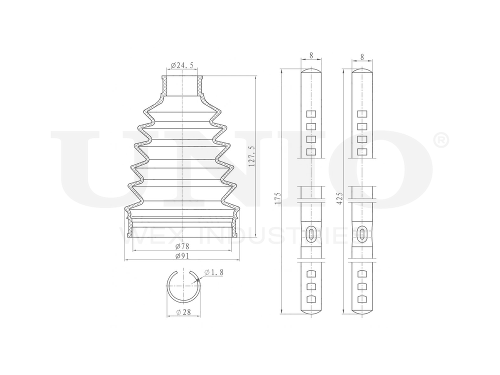 Пыльник ШРУСа (к-т) UNIO DUC-30115K