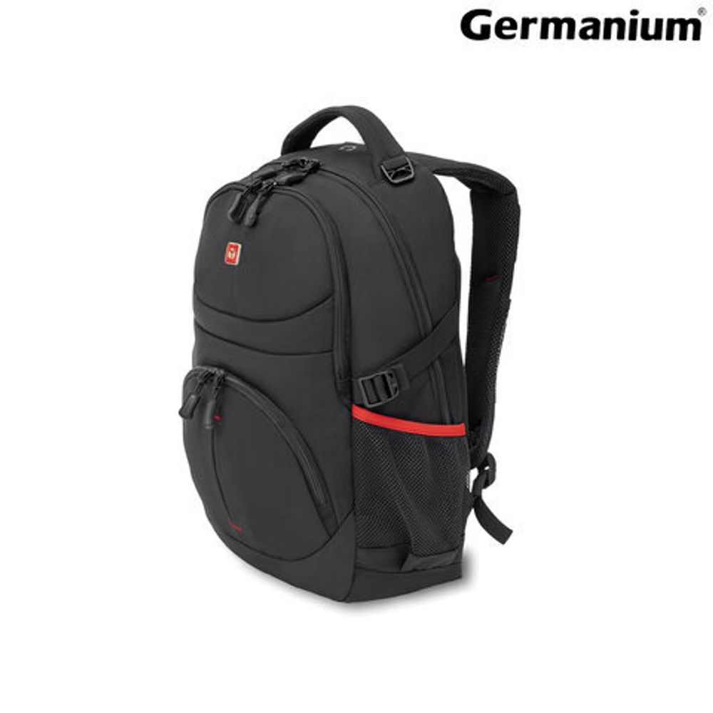 Рюкзак GERMANIUM "S-06" универсальный, уплотненная спинка, облегченный, черный, 46х32х15 см, 226953