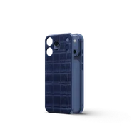 Чехол для iPhone на магните - Натуральная кожа - Тёмно-синий