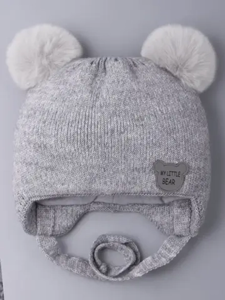 Шапка детская зимняя вязаная с ушками