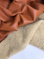 Дубленка однот иск рыжий, мех молочный