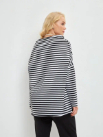 Лонгслив тельняшка оверсайз с вырезом лодочка в полоску