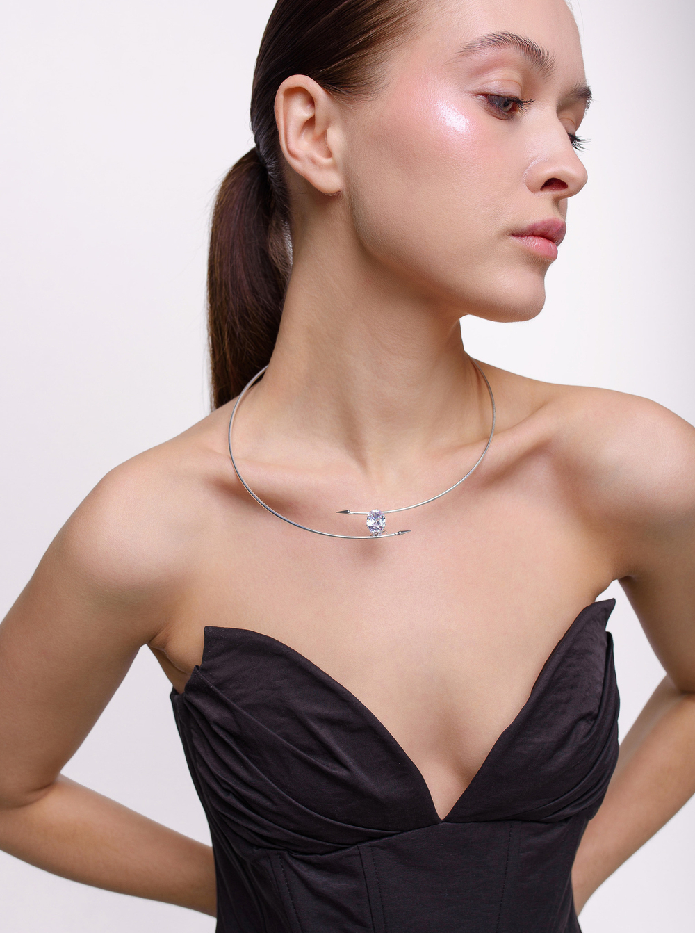 Обруч "Crystal spike" Silver