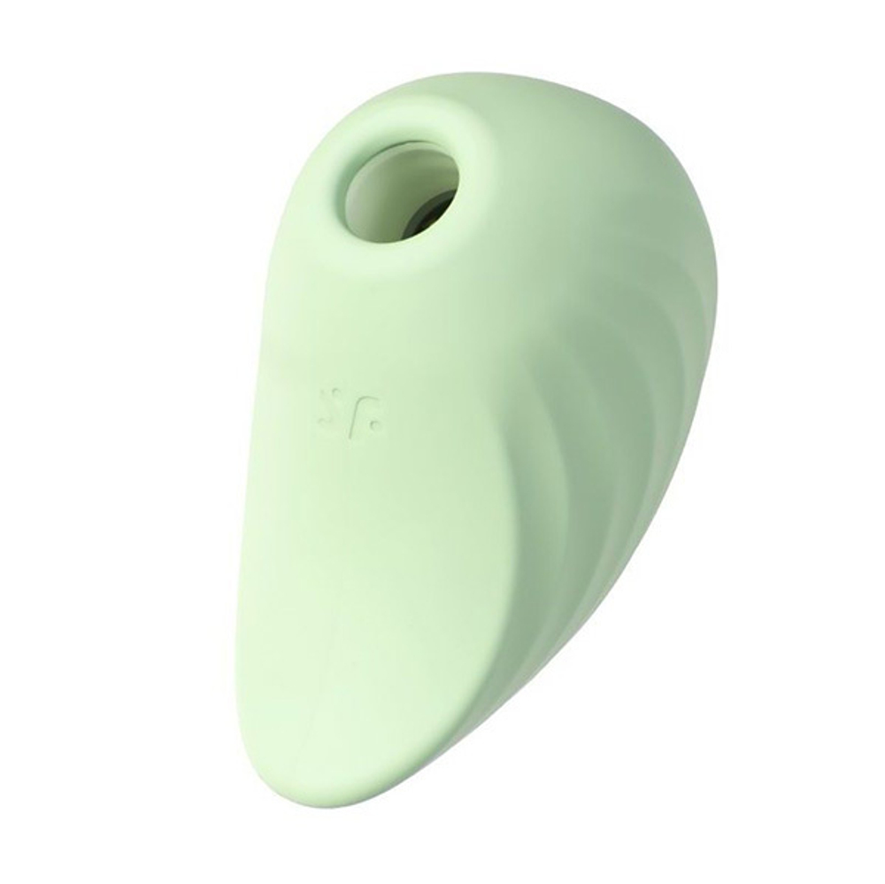 Салатовый вакуум-волновой стимулятор клитора Satisfyer Pearl Diver
