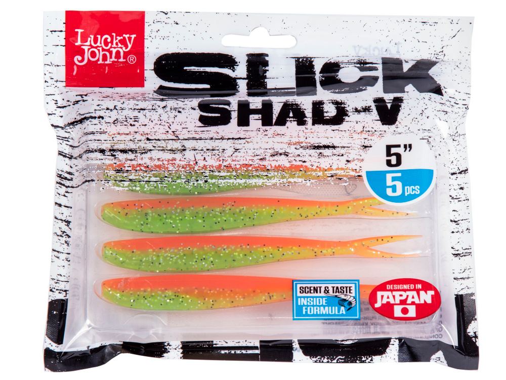 Виброхвост LJ 3D Slick Shad-V 5" (12.7 см), цвет Z12, 5 шт.