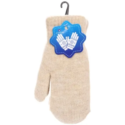 Варежки женские с утеплителем «NEHOLOD», цвет кремовый кофе, (пакет с подвесом)