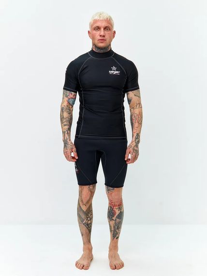 Футболка рашгард лонгслив Sargan Агидель UPF 50+ мужская черно-серая