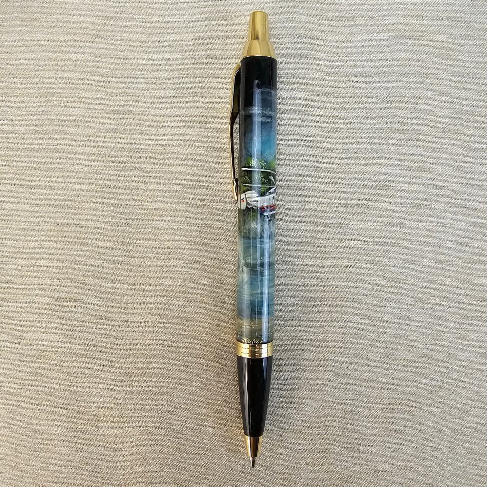 Ручка "Спасательный вертолет МЧС" с ручной росписью Палех