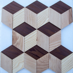 Деревянная мозаика для стен Wood Mosaic Микс Соты