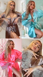 Халат с кружевом