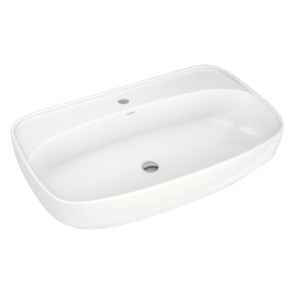 Раковина накладная на столешницу "Купер-65*42" ш*г приставной, с отв. под смеситель(Kirovit)