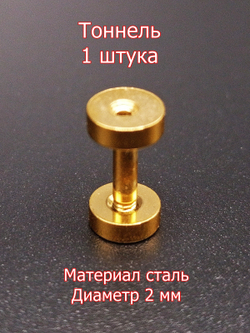 Тоннель, 1 штука, диаметр 2 мм. Сталь
