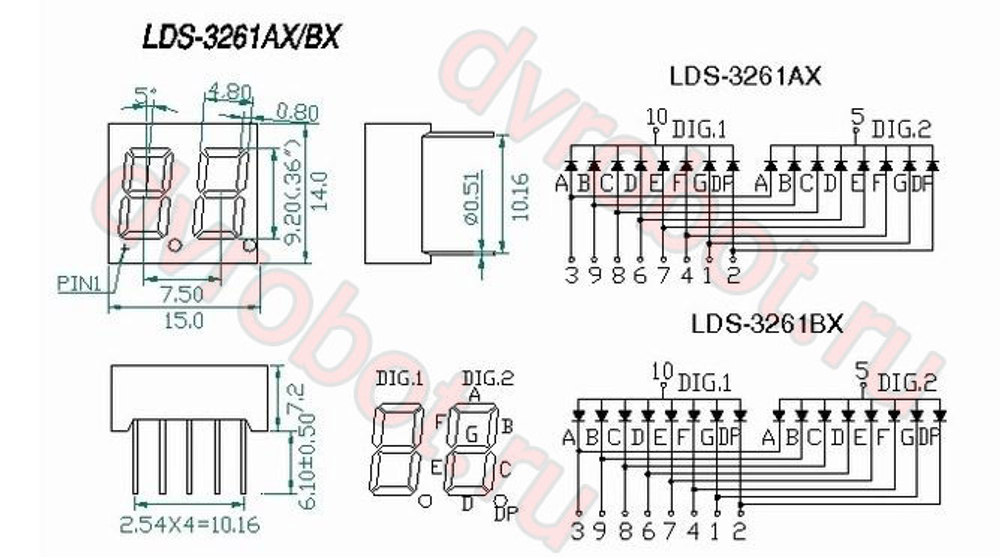 LED двух числовой