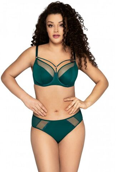 Трусики-слипы со вставками из сетки (Размер: XXL) (Цвет: изумрудный)