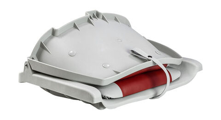 Кресло мягкое складное, обивка винил, цвет серый/красный, Marine Rocket