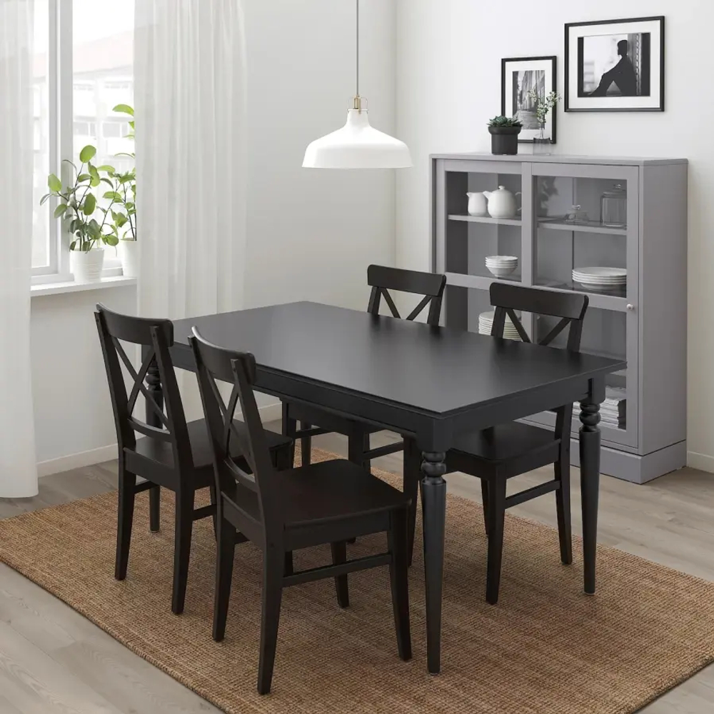 Обеденный набор - INGATORP/INGOLF IKEA/ИНГАТОРП/ИНГОЛЬФ ИКЕА, 155х87х74 см, черный