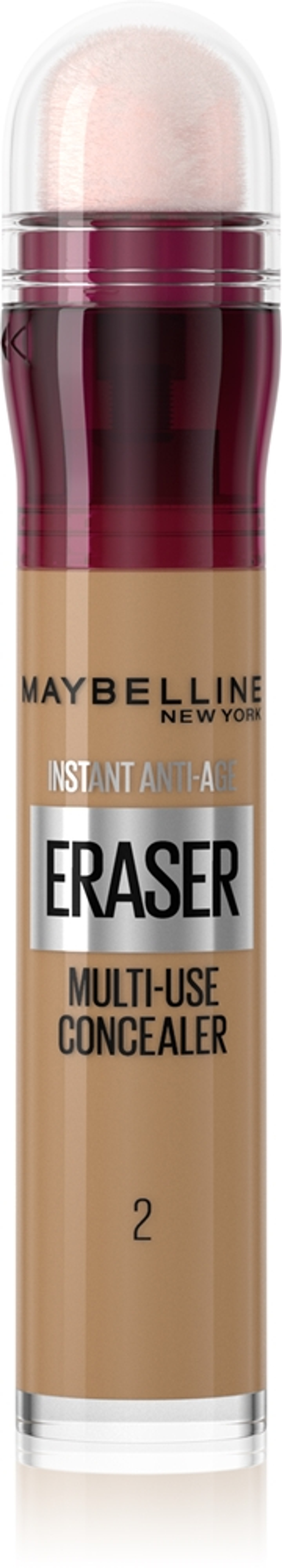 MAYBELLINE NEW YORK Instant Anti Age Eraser - Корректор в жидкой текстуре с аппликатором в виде губки оттенок 02 Nude, 6 ml