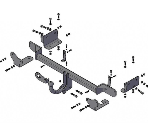 Фаркоп Трейлер 7240 на Hyundai Solaris (4/5dr.) седан/хэтчбек 2010-2015гг./Kia Rio III (4dr.) седан 2011г.-(паспорт и сертификат в комплекте)(без электрики)