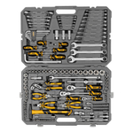 Набор инструментов, 1/2", 1/4", 3/8", CrV, S2, пластиковый кейс, 144 предмета Denzel