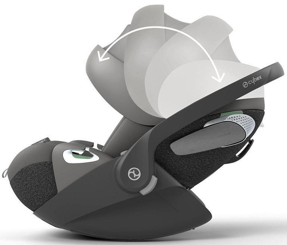 Коляска Cybex Coya Matt Black Frame Cloud T i-Size Mirage Grey Plus Leaf Green с дождевиком и бампером