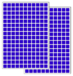 Синие квадратные виниловые наклейки для маркировки Policomprint М14, 10х10 мм. 352 шт.