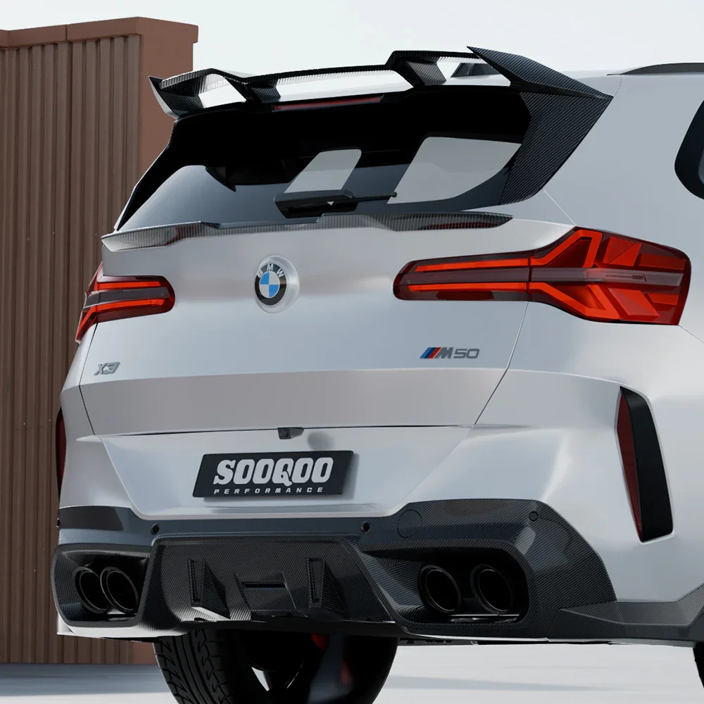 Карбоновый спойлер на крышу Sooqoo для BMW X3 G45 2025 БМВ аэродинамический тюнинг