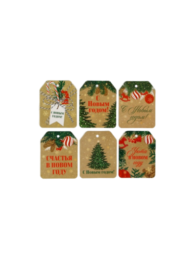 Шильдики на подарок «С Новым годом!», 16 х 24 см, 6 шт