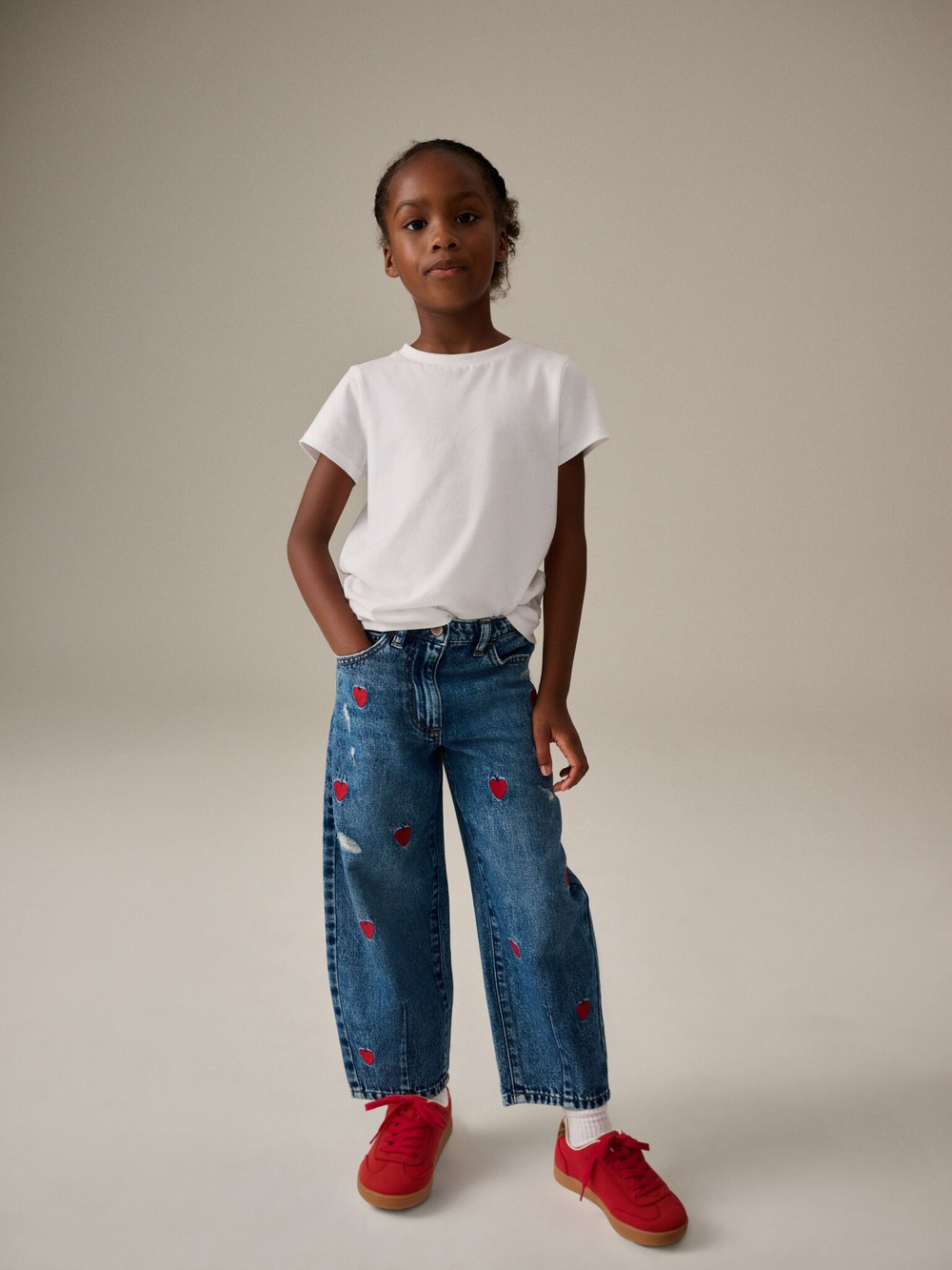 Джинсы с вышивкой для девочки Next B51-935, Синий