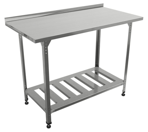 Стол производственный "Профи" СППР, полка решетка, 1150х400х860 мм, с бортом