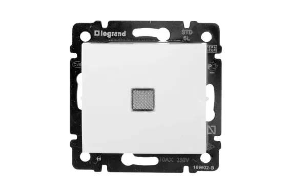 Выключатель Legrand Valena 1 клавиша с индикатором проходной белый 06959