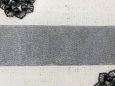 Лента парча, ш. 5 см, чёрный