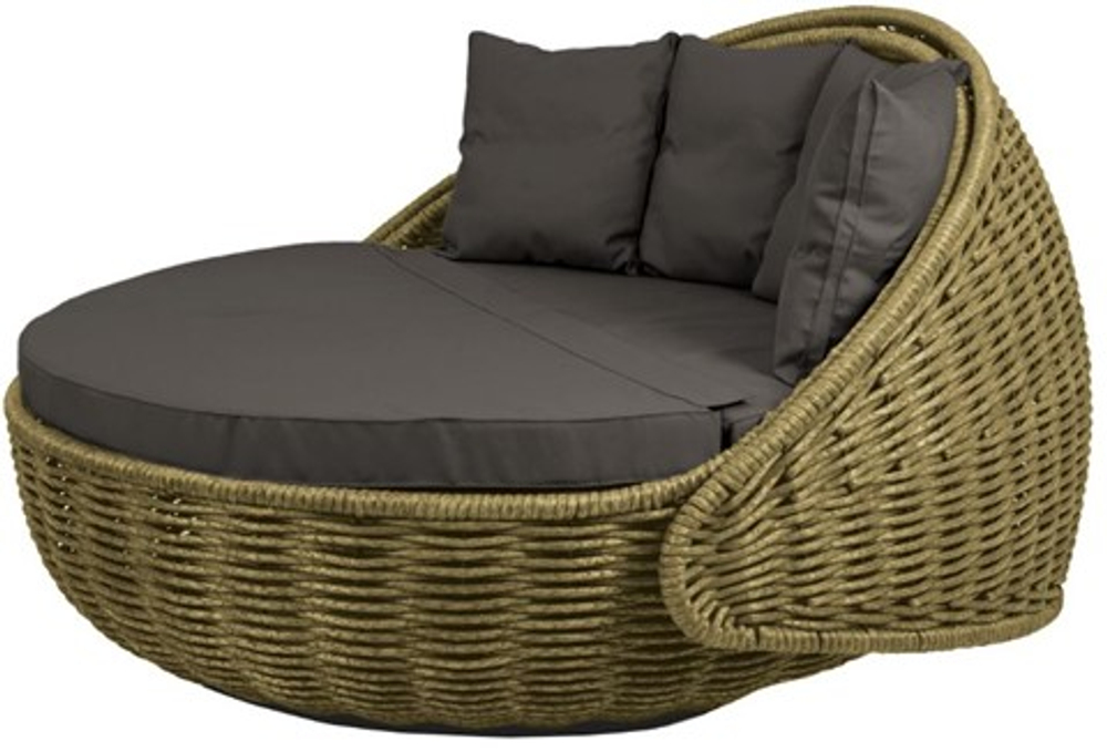 Круглый шезлонг Диван-кровать Nestbed (темно-зеленый, подушка графит)