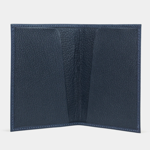 Кожаная обложка для паспорта, сафьяно темно-синего цвета