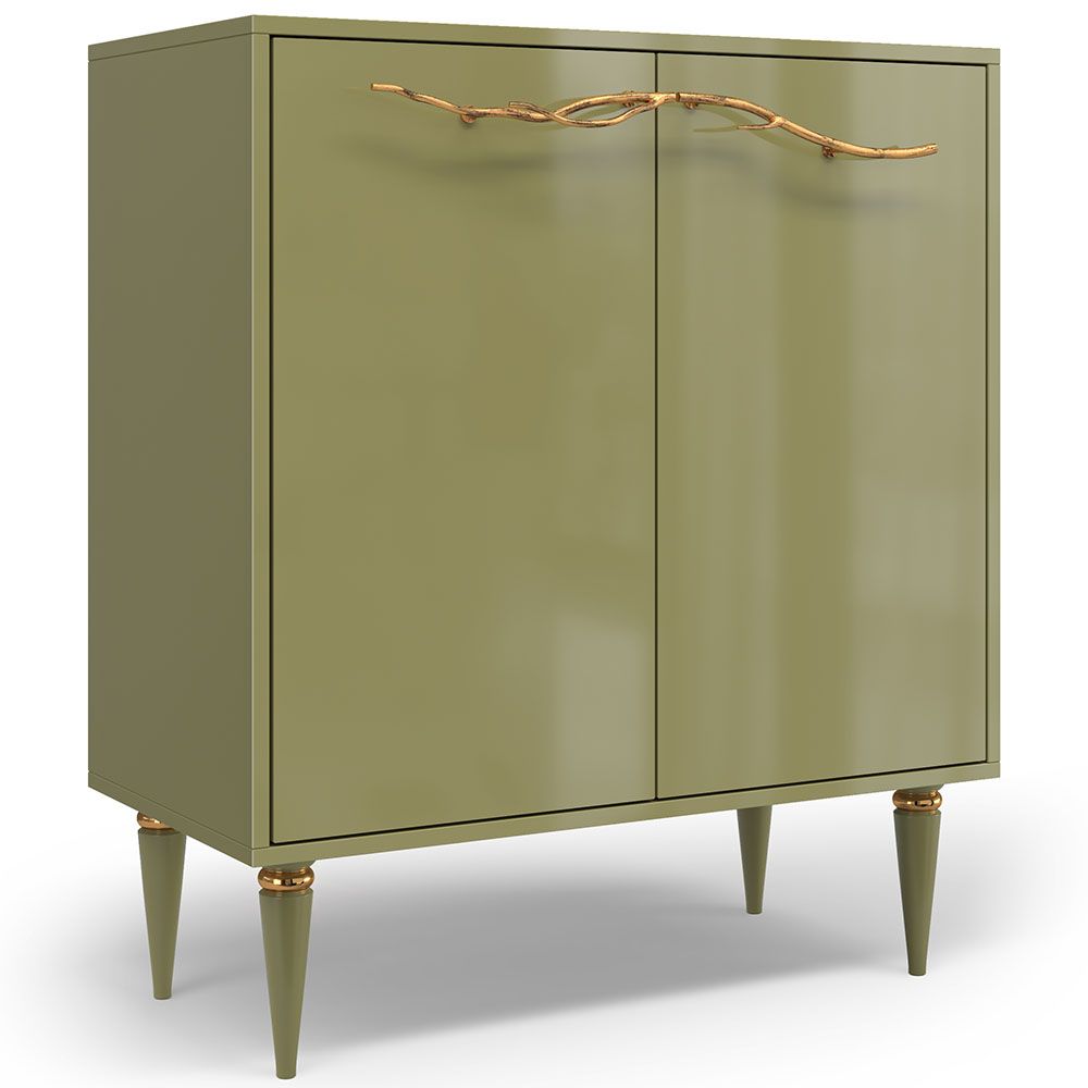 Комод Арт Колор Классик Голд с 2 полками Зеленая олива