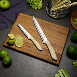 НАБОР НОЖЕЙ AGNESS С НОЖНИЦАМИ И МУСАТОМ НА ПЛАСТИКОВОЙ ПОДСТАВКЕ, 8 ПРЕДМЕТОВ