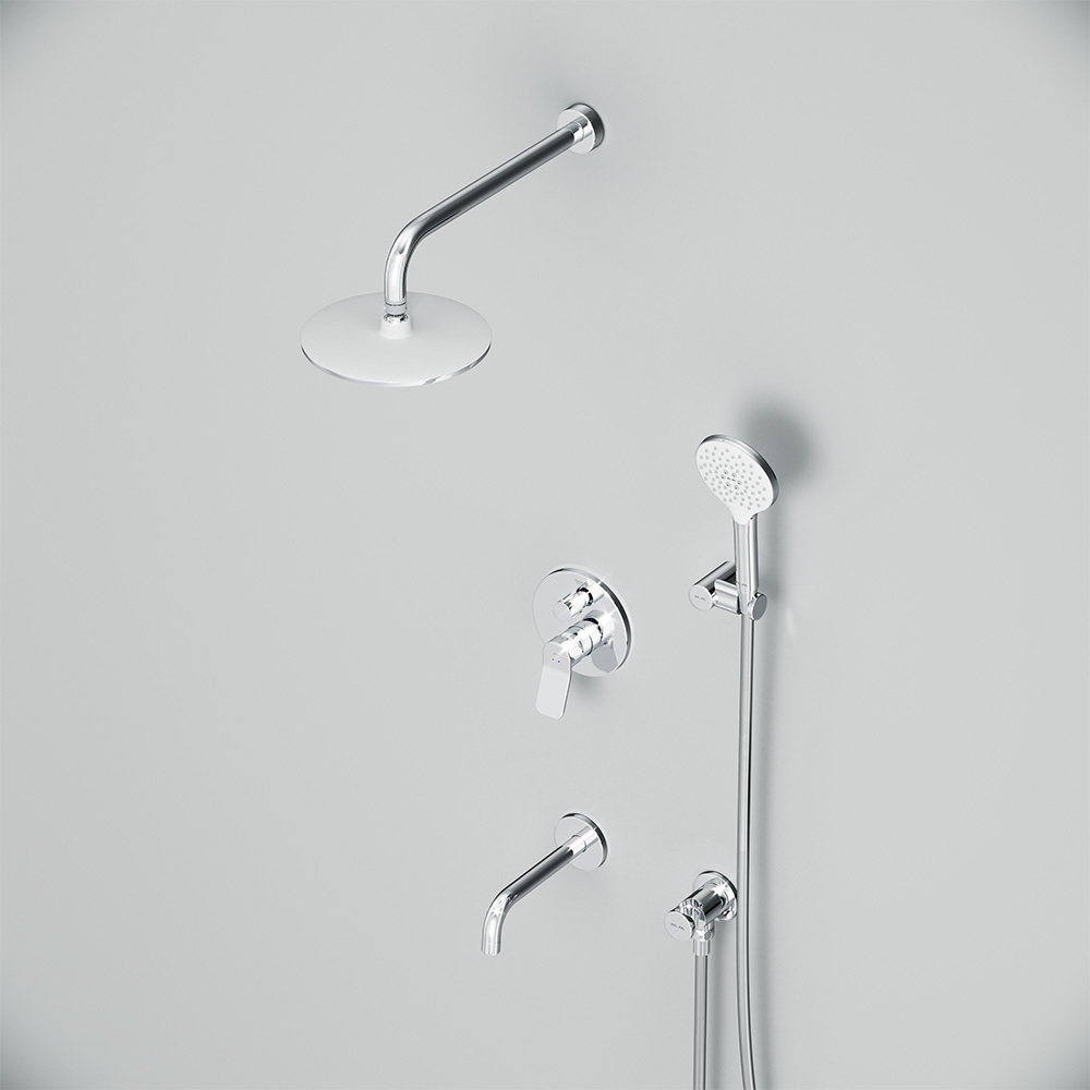 Встраиваемая душевая система со смесителем для ванны и душа и душевым набором AM.PM X-Joy FB85A3RH30