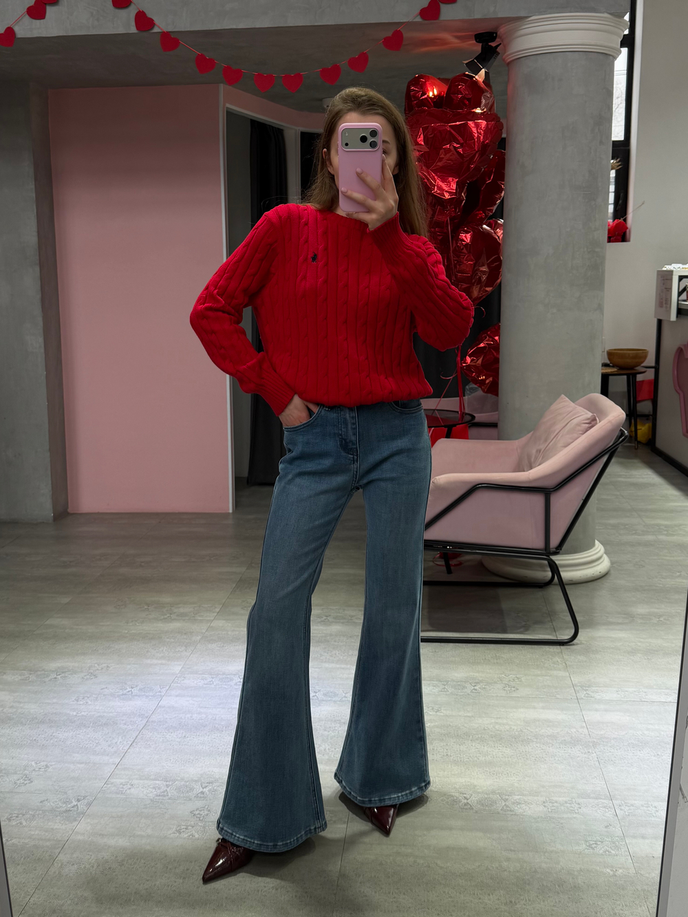 Джинсы клеш M7 голубой