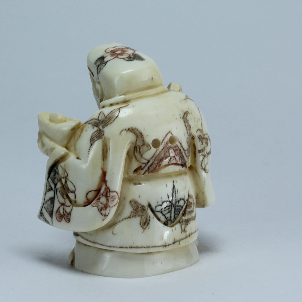 Эксклюзивная нэцкэ Дзюродзин с карпом и денежным корабликом