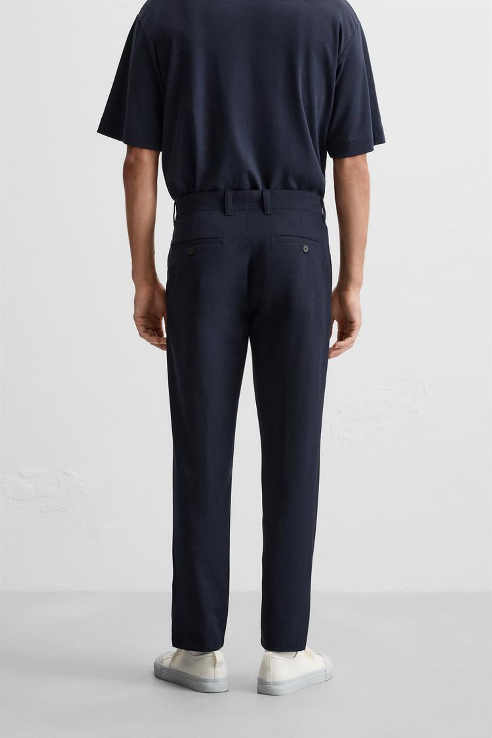 ZARA БРЮКИ КОМФОРТНОЙ ПОСАДКИ ИЗ РЕЛЬЕФНОЙ ТКАНИ, СИНИЙ