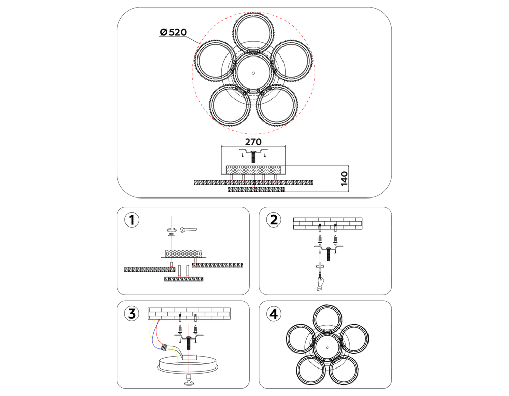 Ambrella Потолочный светодиодный светильник с пультом Original FA9531